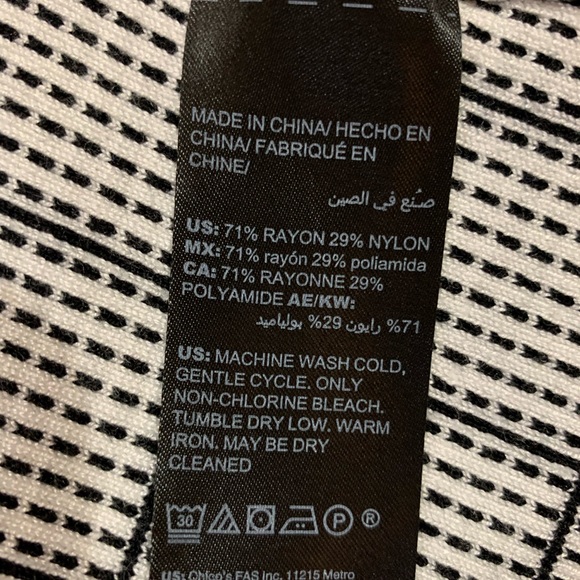 White House Black Market Peplum Top- Black and Ecru - Picture 5 of 9